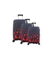 Bagacar Relax Büyük Orta Kabin Boy için 3 lü Valiz Kılıfı (Çok Renkli-Sıyah)