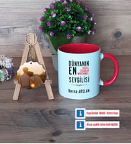 Sevgiliye Hediye Kupa Bardak Beyaz ve Fotoğraflı Ahşap Anahtarlık Hediye (Model 2)