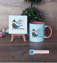 Kadın Öğretmene Hediye Dekoratif Taş, Kupa Bardak Kırmızı Hediye (Model 5)