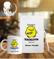 Kişiye Özel Burç Tasarımlı Esprili Defter Kalem Ve Kupa Hediye Seti (Model 8)