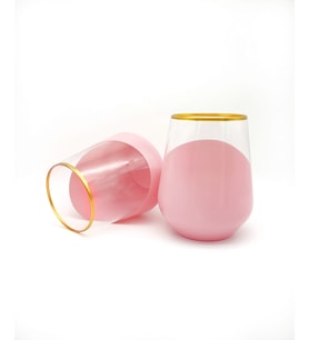6'lı Renkli Cam Su Bardağı (Pembe)