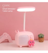 LED Masa Lambası Yaratıcı Karikatür Göz Koruma Gece Lambası Öğrenci Çalışma Lambası (Pembe)