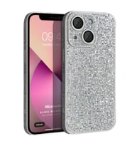 Microsonic Apple iPhone 13 Kılıf Bling Rhinestones Siyah (Gümüş)