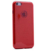 Uyumlu Model Apple iPhone 6 Plus 6S Plus Kılıf Simli Parlak Shining Kapak (Kırmızı)