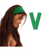 2'li Spor Saç Bantları - Elastik Kaymaz İnce Saç Ter Kafa Bandı Bandana, Kadın & Erkek Koşu Fitness Yoga Pilates Makyaj Yüz Yıkama Atletik Egzersiz Saç Bandı (Yeşil)