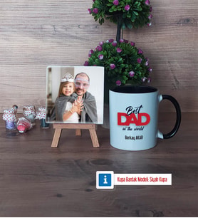 Babaya Hediye Fotoğraflı Dekoratif Taş, Kupa Bardak Beyaz Hediye Babaya Doğum Günü Hediyesi (Model 11)