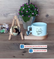Doğum Günü Hediyesi Kupa Bardak Beyaz ve Fotoğraflı Ahşap Anahtarlık Hediye (Model 8)