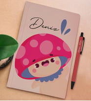 BK Gift Kişiye Özel İsimli Pudra Pembesi Sert Kapaklı Defter ve Tükenmez Kalem Seti, Arkadaşa Hediye, Yeni İş Hediyesi, Doğum Günü Hediyesi (Model 8)
