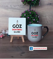 Göz Doktoru Dekoratif Taş, Kupa Bardak Kırmızı Hediye Tıp Bayramı Hediyesi (Model 9)