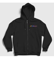 Presmono Unisex Gri Astroworld Travis Scott Fermuarlı Kapüşonlu Sweatshirt 45238tt (Siyah)