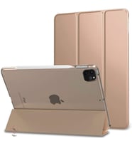 Apple iPad Pro 11 4. Nesil M2 Kılıf PU Deri Smart Standlı Case A2435 A2759 A2761 (Gold)