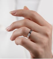 Mode Silver Ayarlanabilir ölçülü renkli gümüş yüzük (Beyaz)