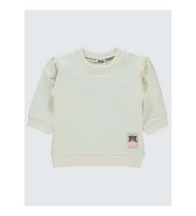 Civil Baby Kız Bebek Sweatshirt 6-18 Ay Ekru (Ekru)