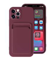 Apple iPhone 12 Pro Max Kılıf Zore Ofix Kartlık Bölmeli Kılıf (Mürdüm)