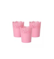 Fidanistanbul Dantel Saksı, 1,1 Litre, 3 Adet (Pembe)