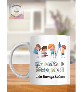 Matematik Öğretmenine Özel Kupa Bardak (Beyaz)