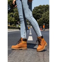 Hakiki Deri  Unisex Outdoor Bot 938SGA50 (Taba)