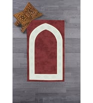 EVDEYA Dijital Baskılı Yıkanabilir Sade Şık Namazlık Seccade 70x130 Cm, Seccade-10-gri, (Kırmızı)