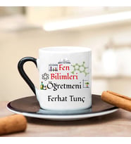 Fen Bilimleri Öğretmeni Türk Kahvesi Fincanı (Siyah)