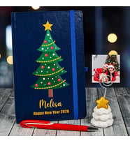 eJOYA Yeni Yıla Özel Defter Kalem Ve Fotoğraflı Çam Ağacı Notluk Hediye Seti 91102 (Lacivert)