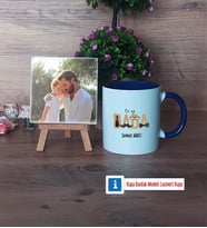 Babaya Doğum Günü Hediyesi Fotoğraflı Dekoratif Taş, Kupa Bardak Beyaz Hediye Babalar Günü Hediyesi (Model 3)