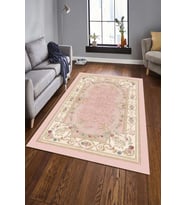 Dijital Baskılı Kaymaz Taban Yıkanabilir Klasik Şık Salon Halısı Mutfak Halısı Yolluk ND-HK-8 (Pembe)