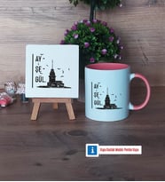 Kız Kulesi Dekoratif Taş, Kupa Bardak Kırmızı HediyeArkadaşa Hediye (Model 5)