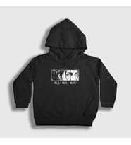 Presmono Unisex Çocuk Beyaz Eren Yeager Flowers Anime Attack On Titan Kapüşonlu Sweatshirt 314529tt (Siyah)