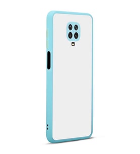 Xiaomi Redmi Note 9S Kılıf Zore Hux Düğme ve Kapak Zıt Renk Kılıf (Turkuaz)