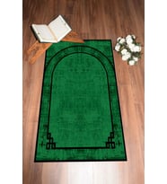 EVDEYA Dijital Baskılı Yıkanabilir Sade Desen Hediyelik Namazlık Seccade 70x130, SECCADE-39-GRİ, (Yeşil)
