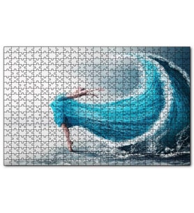 Cakapuzzle Balerin ve Dev Dalgadan Oluşan Elbisesi Puzzle Yapboz MDF (Ahşap) (1000 Parça)