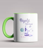 Kişiye Özel Biyoloji Öğretmeni Tasarımlı Siyah Renk Kupa Bardak 3 (Yeşil)