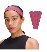 3'lü Spor Saç Bantları - Elastik Kaymaz İnce Saç Ter Kafa Bandı Bandana, Kadın & Erkek Koşu Fitness Yoga Pilates Makyaj Yüz Yıkama Atletik Egzersiz Saç Bandı (Pembe Melanj)