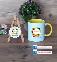 Diyetisyen Kupa Bardak Kırmızı ve Ahşap Anahtarlık Hediye (Model 6)