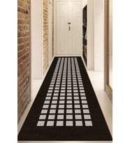 Dijital Baskılı Kaymaz Taban Yıkanabilir Modern Yolluk Ve Koridor Halısı NDU-SD-1027 (Kahverengi)