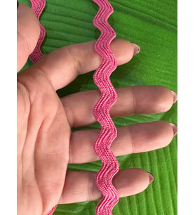 1 CM ZİKZAK BİYE DİKİŞ GİYİM AKSESUARI ŞERİT 1 METRE (Pembe)