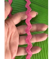1 CM ZİKZAK BİYE DİKİŞ GİYİM AKSESUARI ŞERİT 1 METRE (Pembe)
