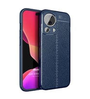Microsonic Xiaomi Mi 13 Lite Kılıf Deri Dokulu Silikon Siyah (Lacivert)