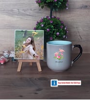 Flamingo Fotoğraflı Dekoratif Taş, Kupa Bardak Beyaz HediyeArkadaşa Doğum Günü Hediyesi (Model 10)
