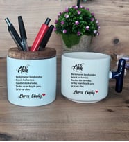 Ablaya Hediye Sepeti Kupa Bardak T Kulplu, Kalemlik Hediyeleri Ablaya Doğum Günü Hediyesi (Model 2)