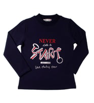 Toontoy Kız Çocuk Sweatshirt Start Varak Baskılı (Lacivert)