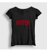 Presmono Kadın Beyaz Logo Dexter T-Shirt 188671tt (Siyah)