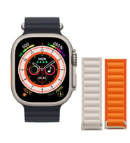 Pazariz Watch 8 Ultra 49mm  Amax Ultra Akıllı NFC - GPS  Kordonunu Seç  (Beyaz-Gri)