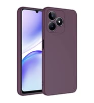 Realme C53 Kılıf Kamera Korumalı iÇi Süet Dokulu Lansman Tipi Silikon (Koyu Mor)