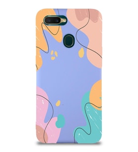 PrintiFy Oppo A5s Uyumlu Lansman Kılıf Karışık Renkler Tasarımlı İçi Kadife Kapak (Lila)