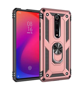 Xiaomi Mi 9T Kılıf Yüzüklü Zırh Tank Vega (Rose)