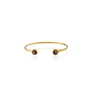 Kadir Jewellery 22 Ayar Altın Kaplama El İşçiliği Zirkon Taşlı Kadın Charm Bileklik (Kahverengi)