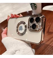 İphone 12 Kamera Korumalı ( Kamerası Lensli) Lazer Kılıf (Gold)