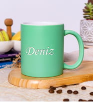 Kişiye Özel Yazılı & Renkli Kupa Bardak, 14 Farklı Renk Seçeneği (Yeşil)