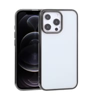 iPhone 13 Pro Max 6.7inç Lazer Kaplama Renkli Kenar Şeffaf Kılıf (Siyah)